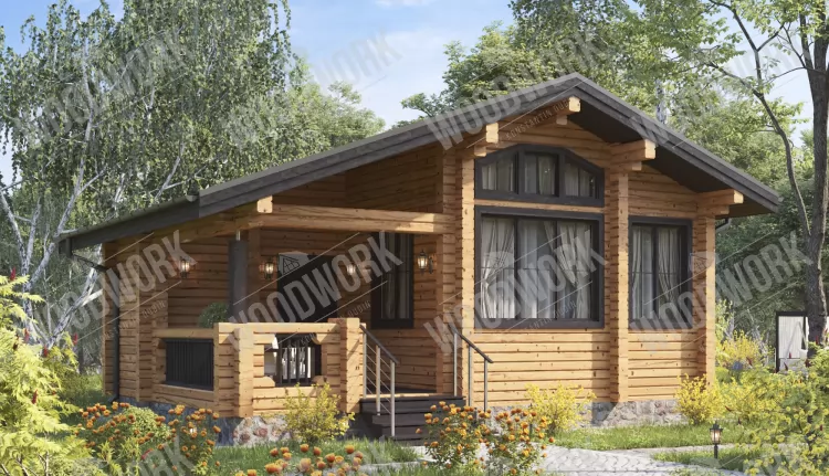 Дом из бруса «Дом лесника» 8х9 м